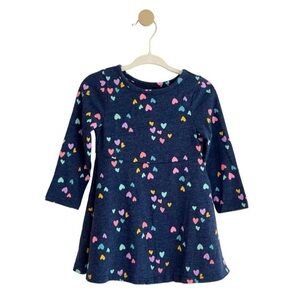 💫$6/ADD ON 💫  ADORABLE Cat & Jack Navy Dress with Heart Pattern Baby Girl 18MTHS